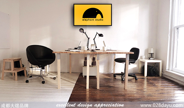 可爱的大象标志设计-古田路9号-品牌创意\/版权