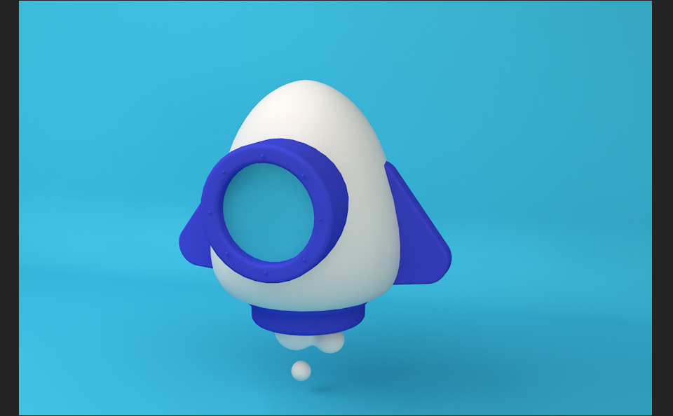 q版小火箭三维3d建模制作图文教程【c4d教程】