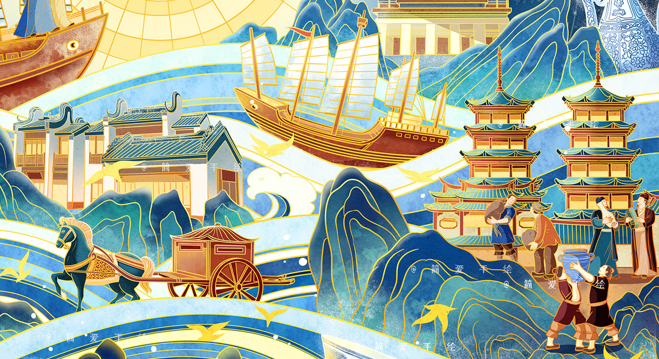 丝绸之路系列插画