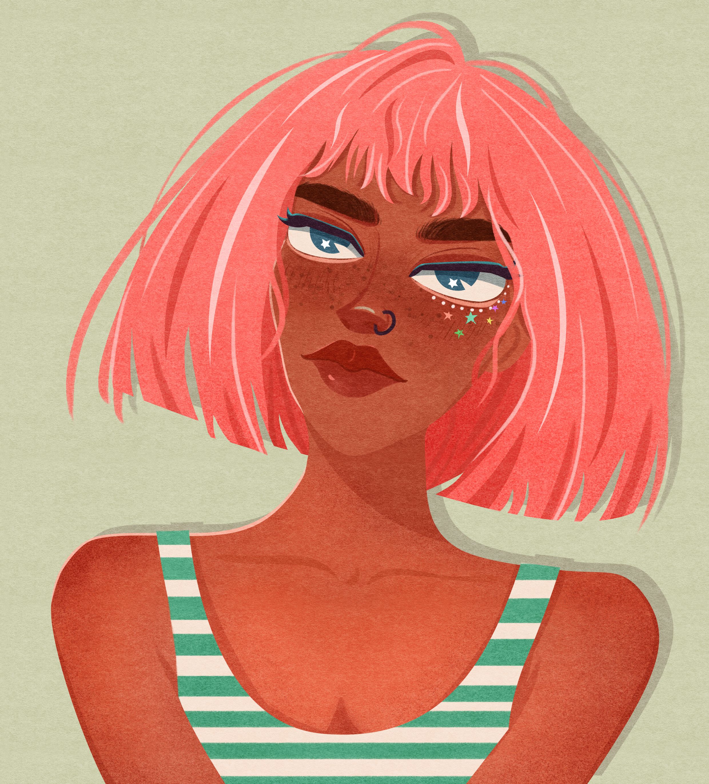 欧美人物插画