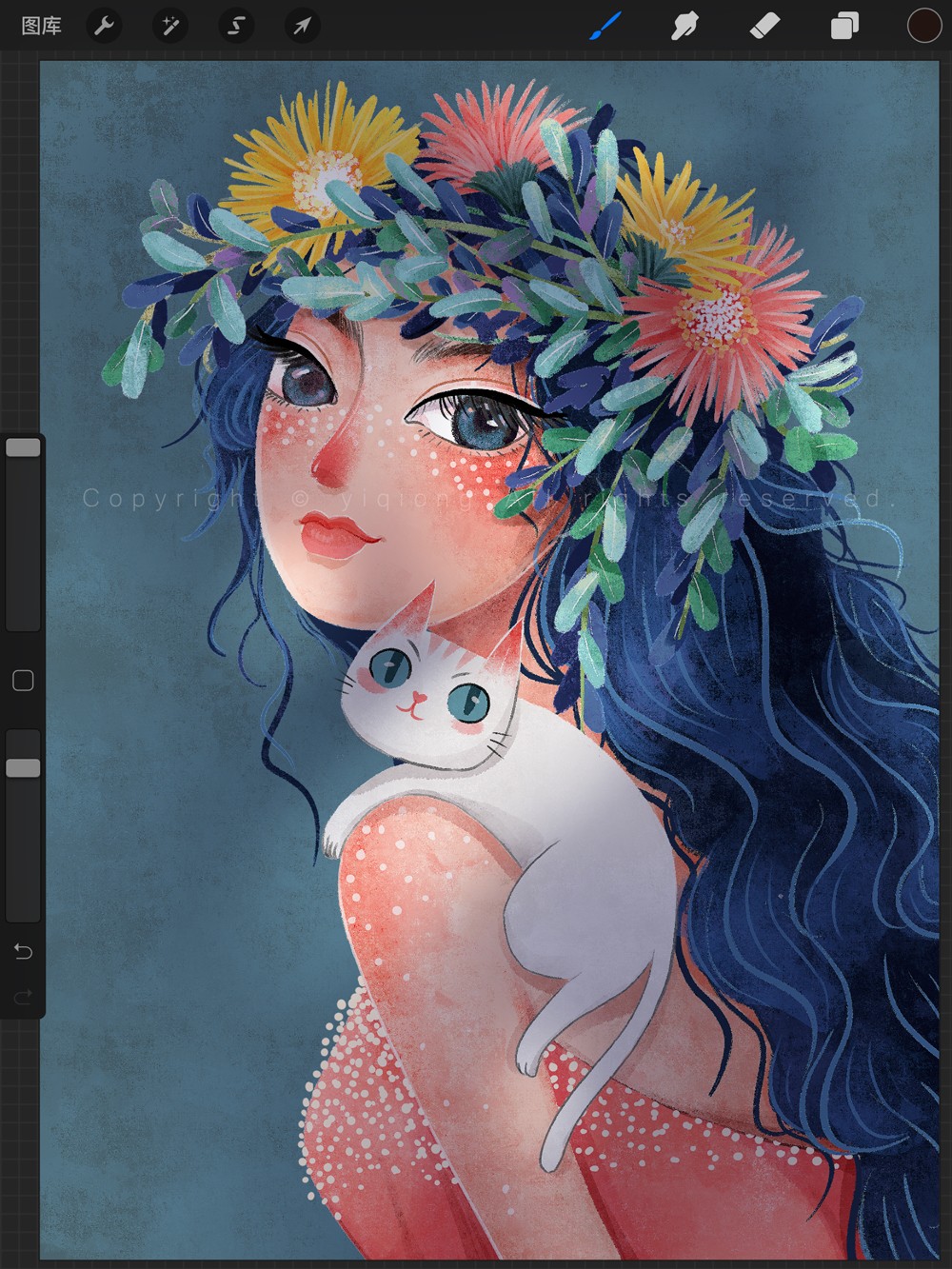 procreate插画教程如何画一幅有肌理的人物插画