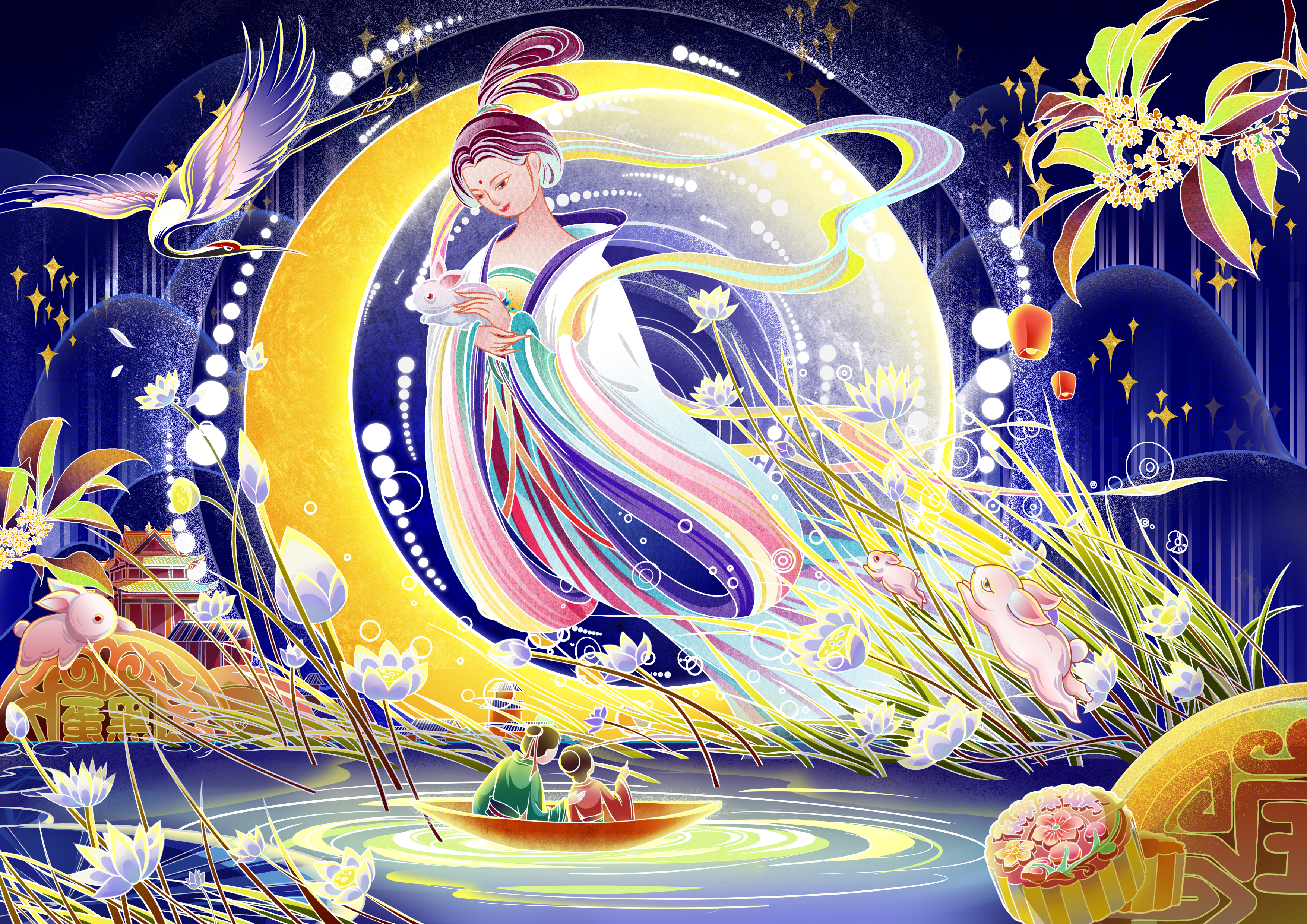 全球文创节中国传统节日系列插画