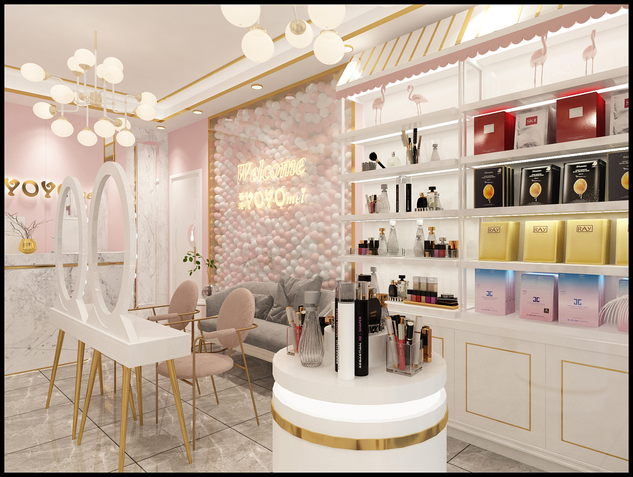 成都美甲店设计轻奢网红ins美甲店设计