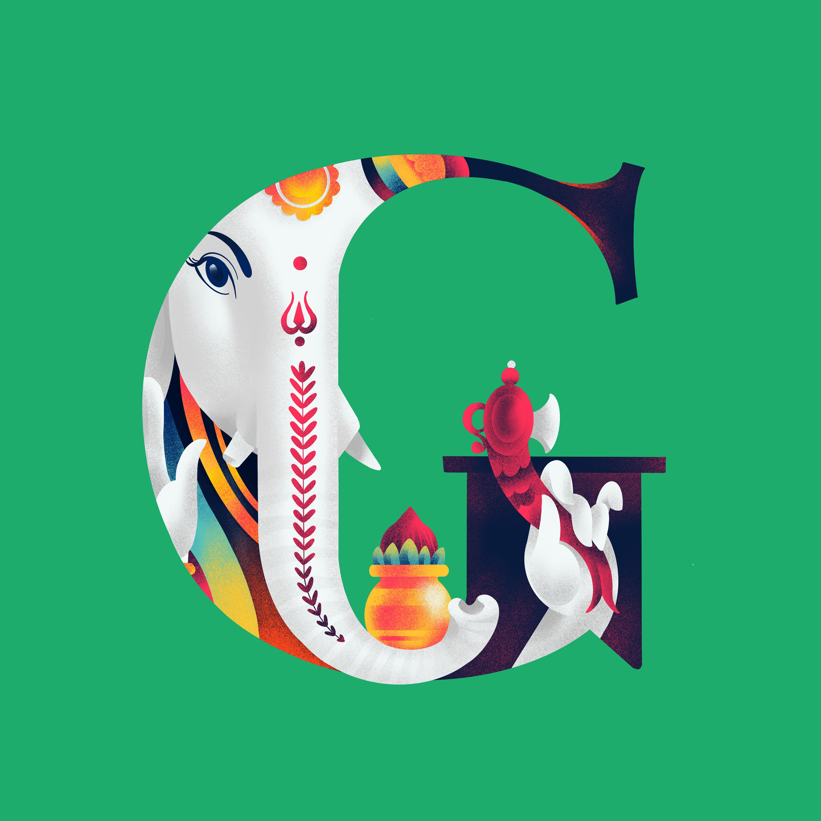 mythological26字母插画字体