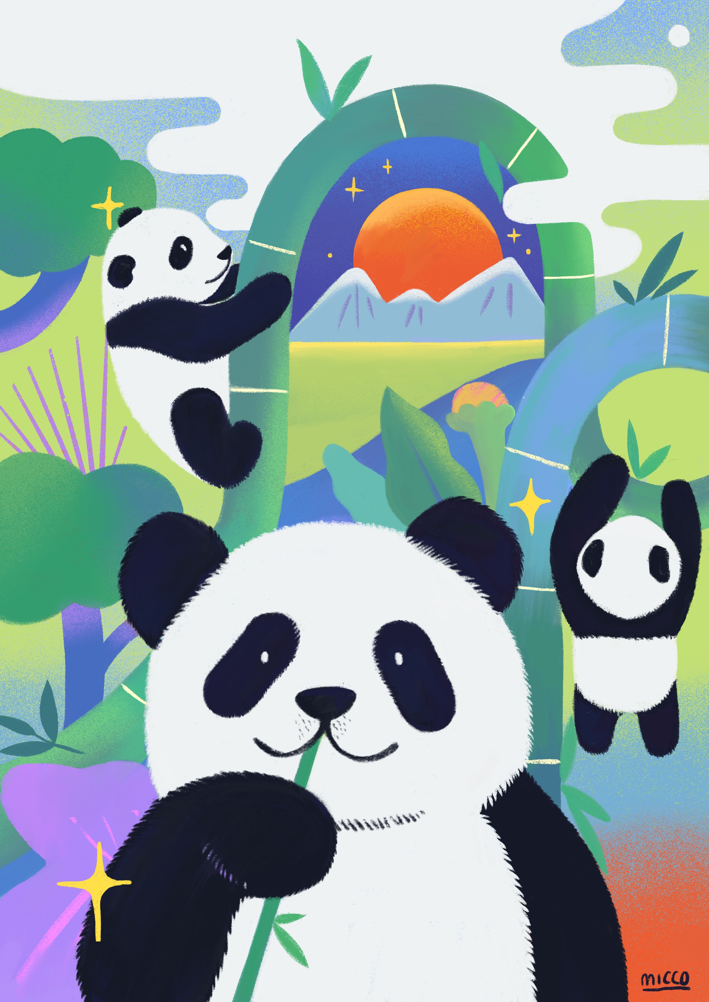 插画丨熊猫乐园