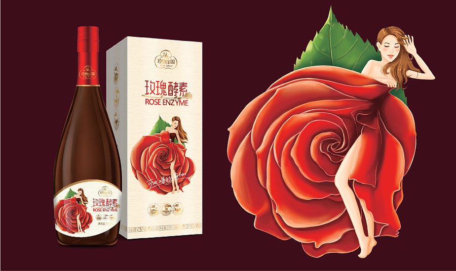 智多邦玫瑰庄园玫瑰酵素包装设计酵素包装设计食品品牌设计食品包装