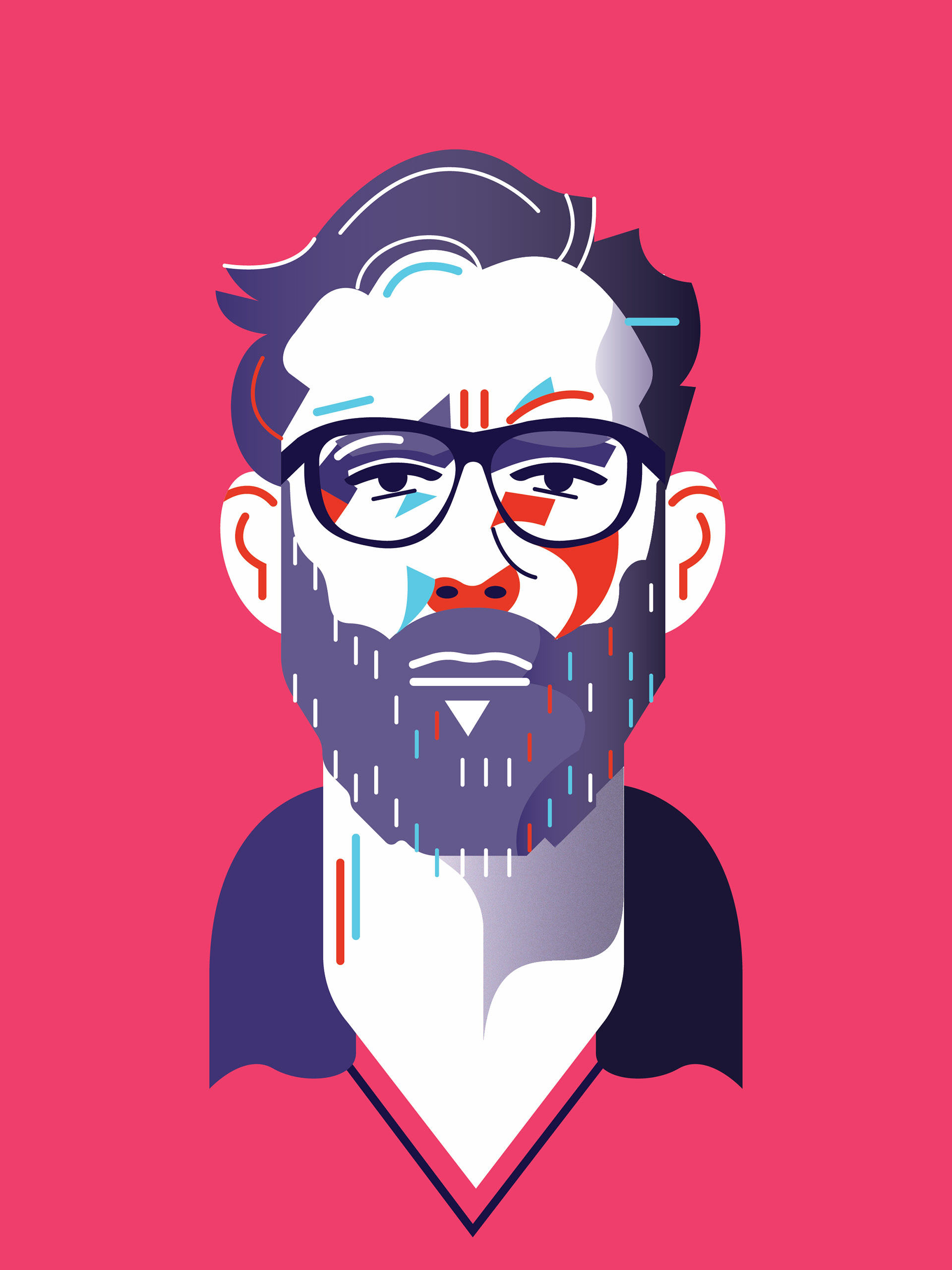 摇滚明星人物插图