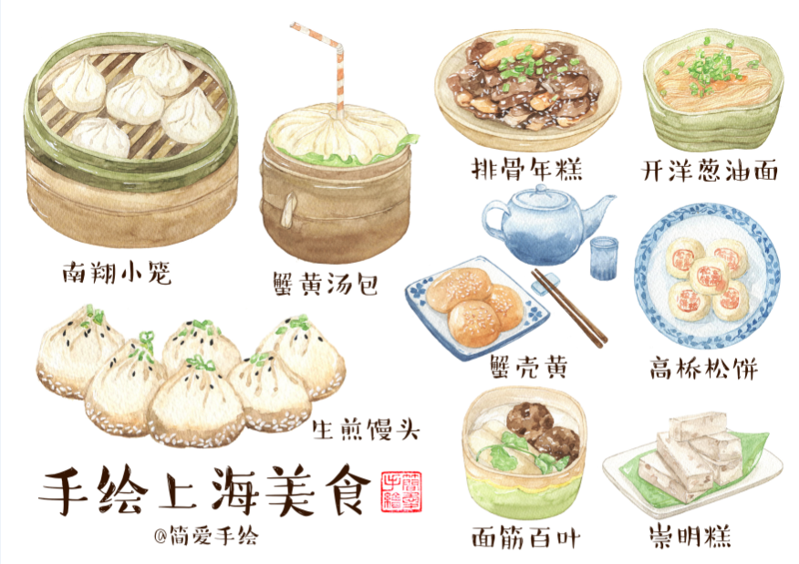 纸上的美食走进老上海的大街小巷品尝上海之味