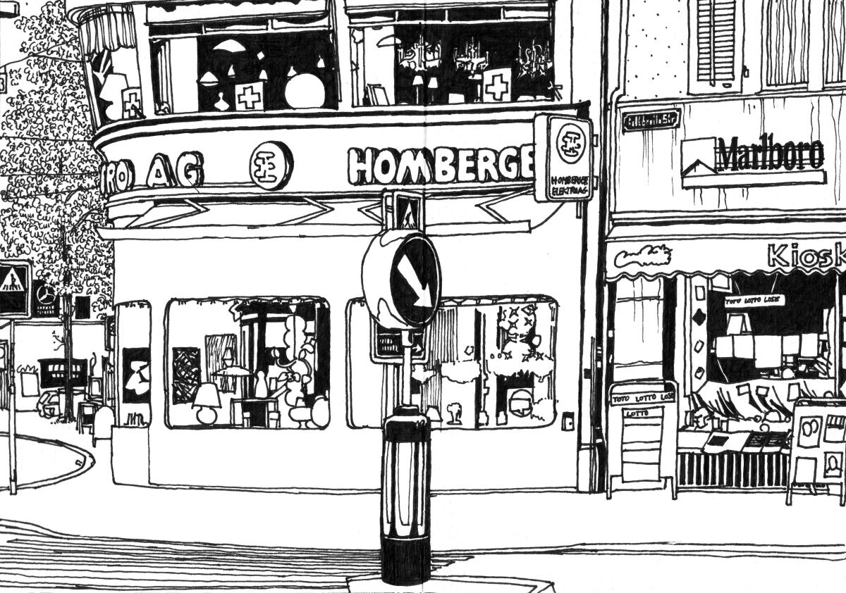 城市场景黑白插画作品集