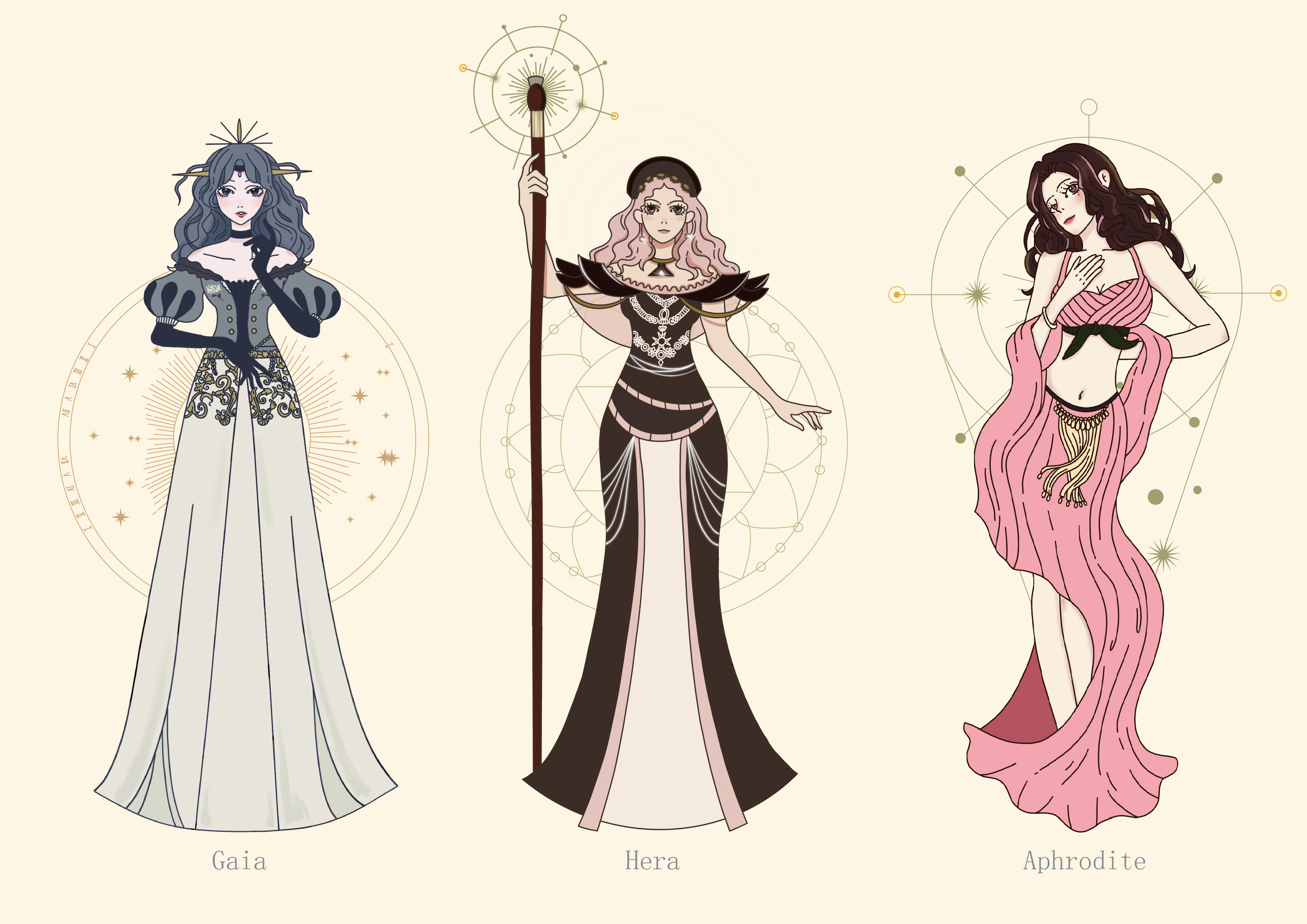 阿尔特弥斯,阿弗洛狄特七位女神,雅典娜,赫拉,盖亚,尼克斯,女神分别为