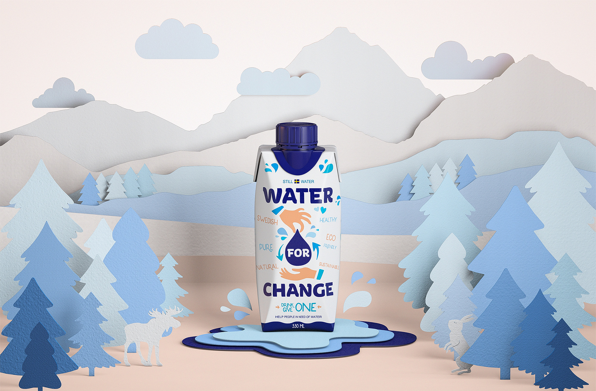 water for change矿泉水包装-古田路9号-品牌创意/版权保护平台