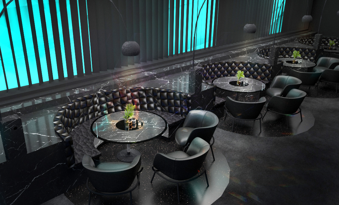 e城赛博朋克风餐厅设计