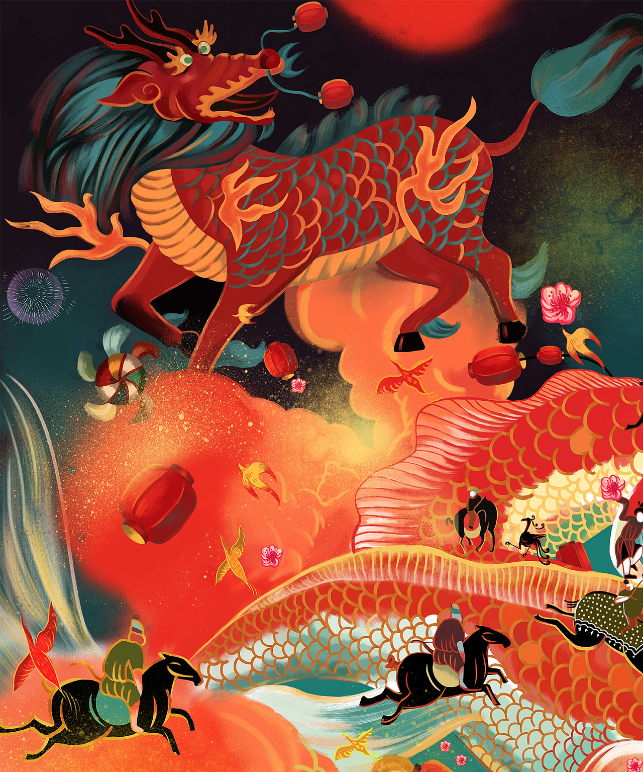 唐物茶入唐风贺岁图