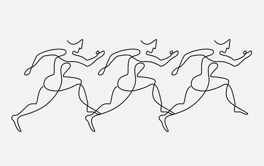 a line-drawing of an ancient greek runner was made, in a way
