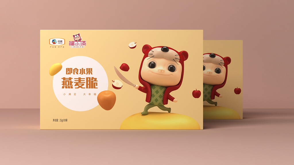中粮福小满包装设计 休闲食品包装设计 即食水果燕麦脆