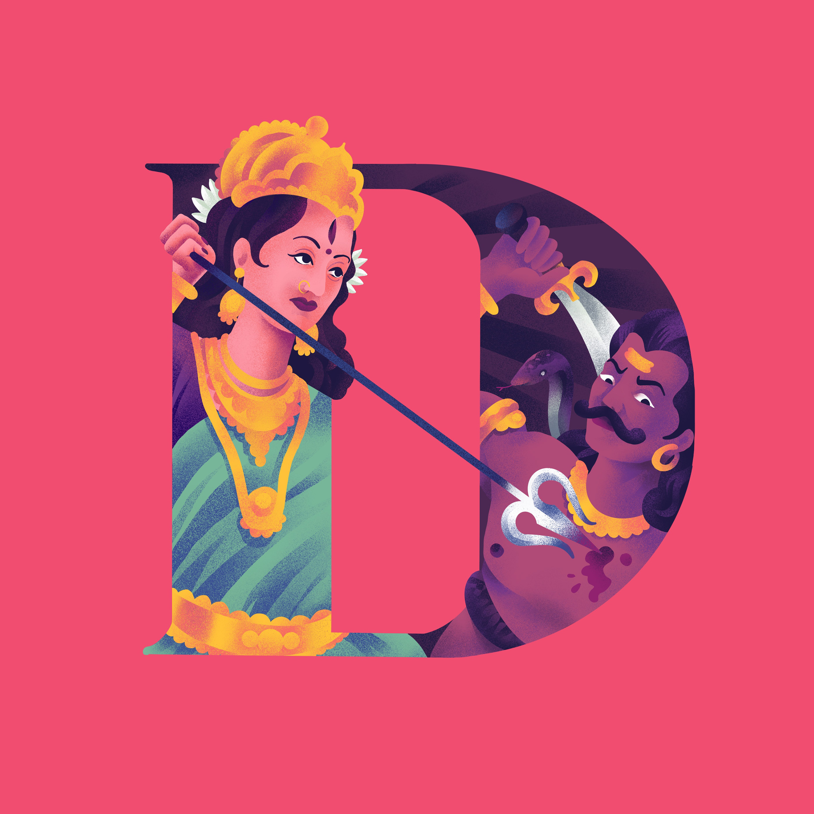 mythological26字母插画字体