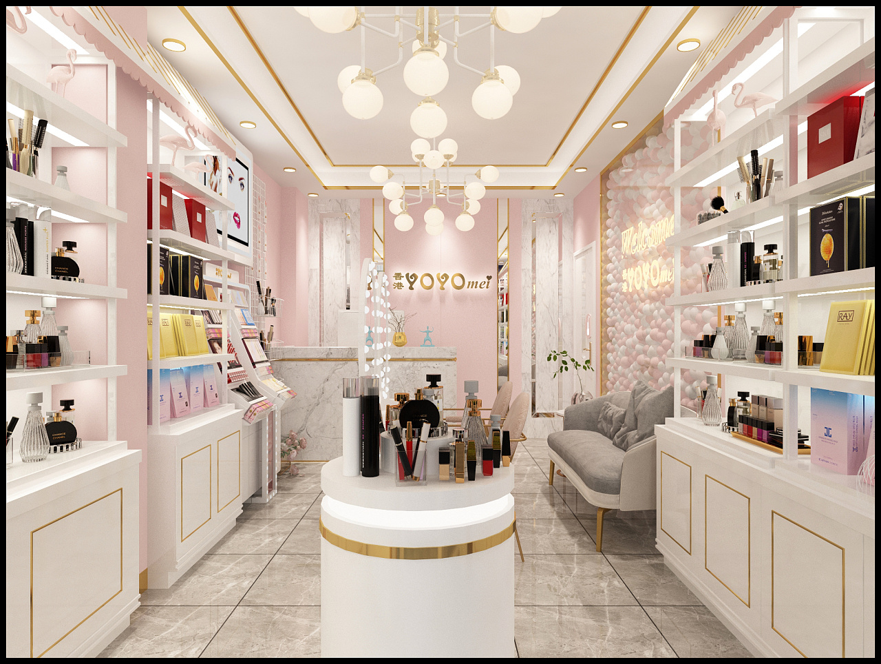 成都美甲店设计轻奢网红ins美甲店设计