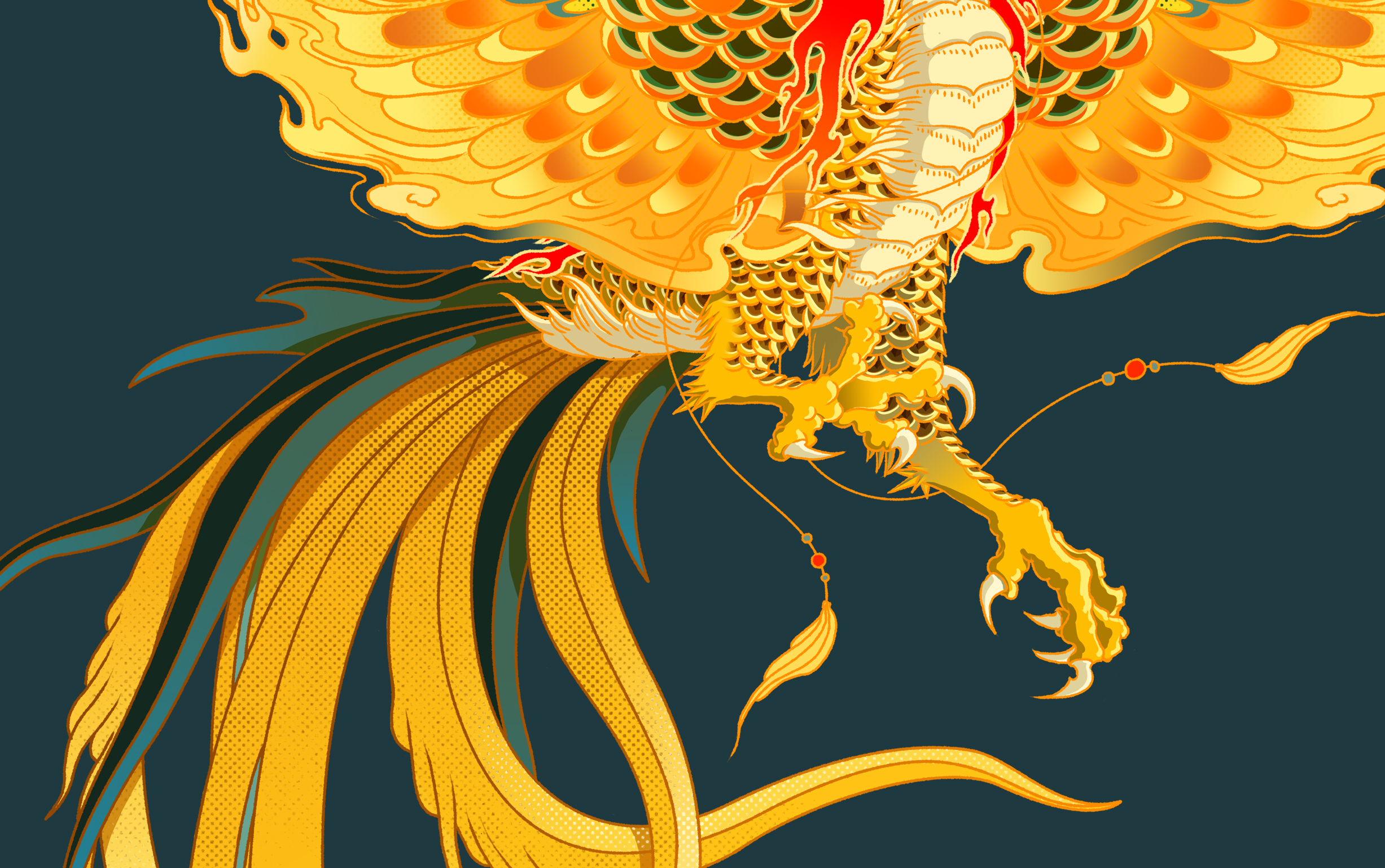 局部细节赛事的标志以凤凰为原型,"凤凰涅槃,浴火重生",这很符合我们