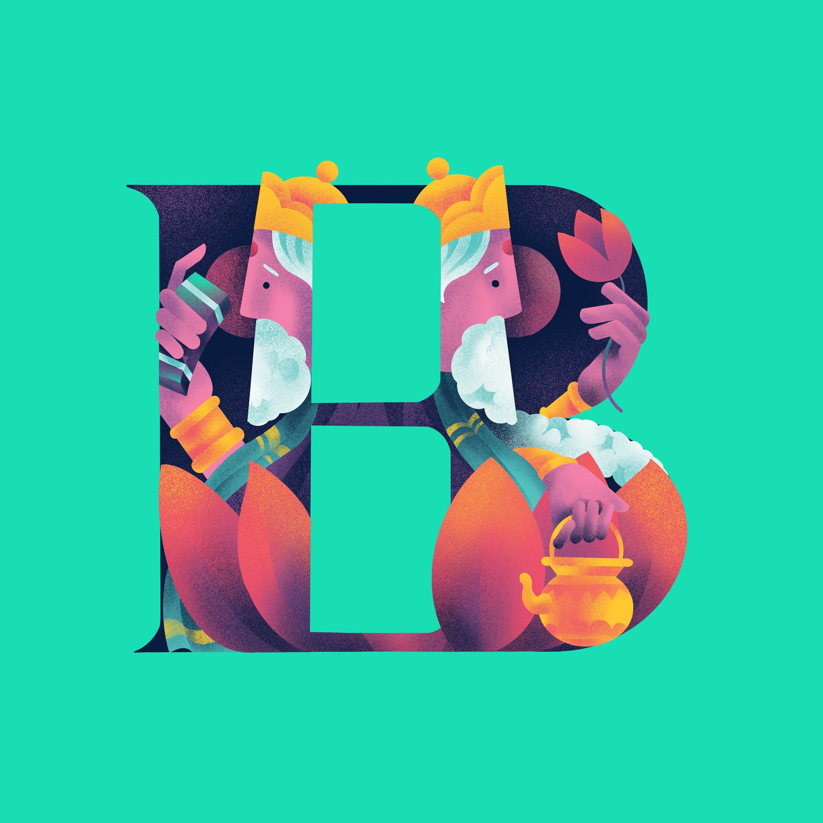 mythological26字母插画字体