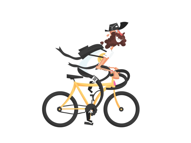 hipsterbikeranimation插画设计