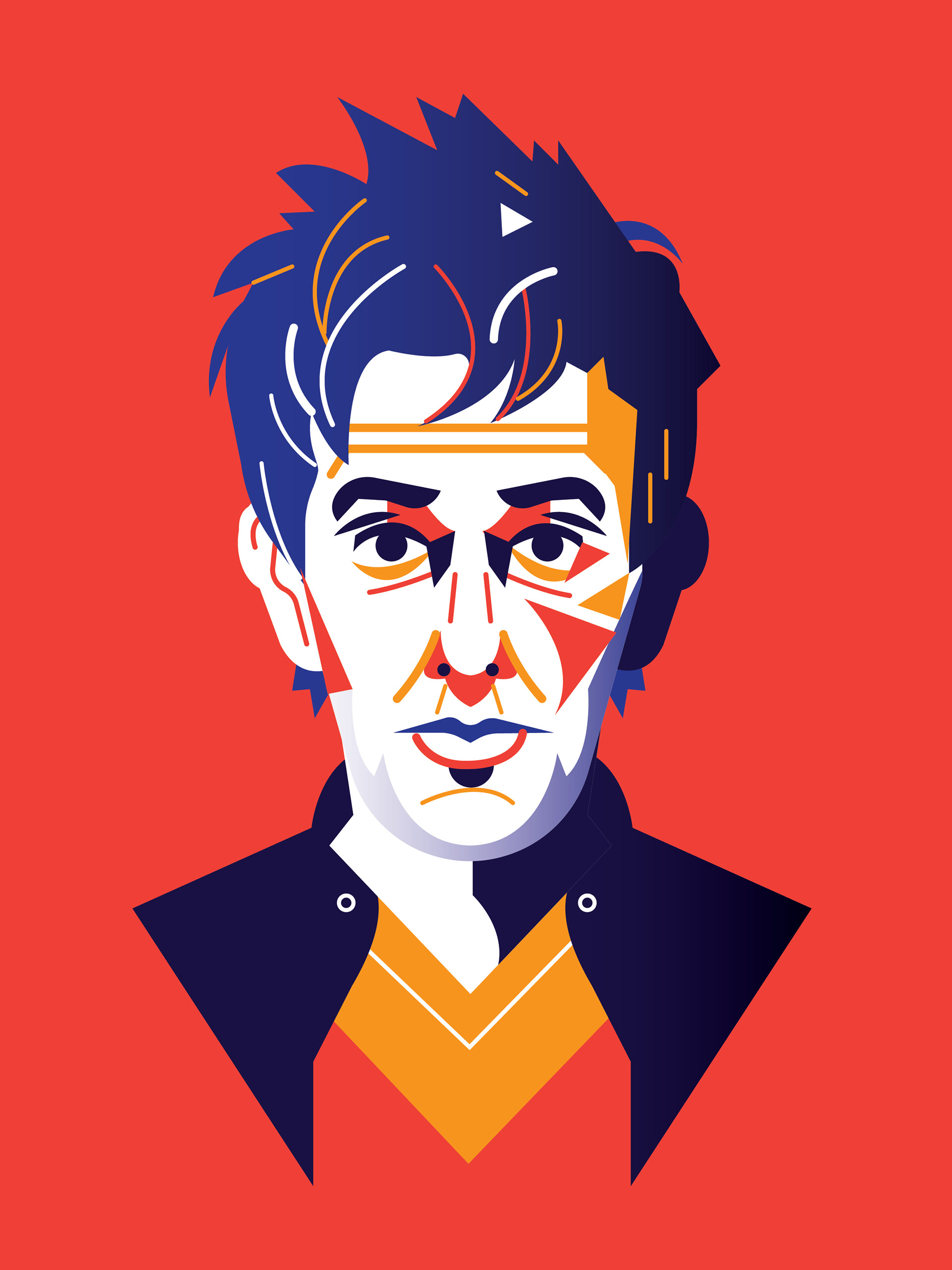 摇滚明星人物插图