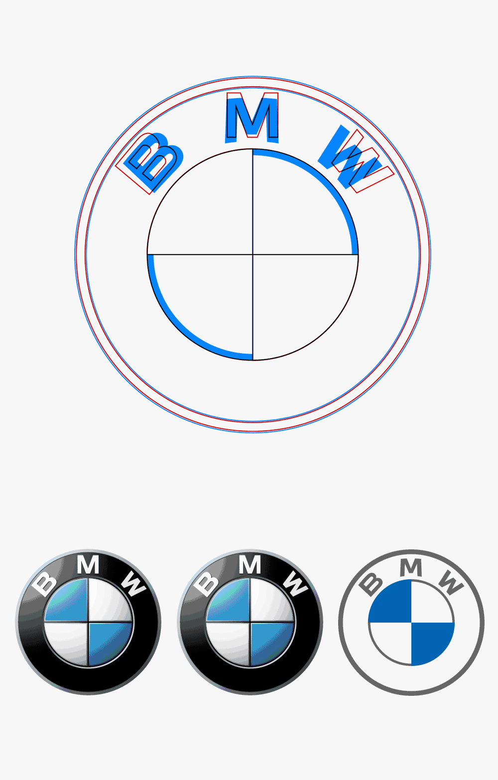 宝马还在 bmw i4 概念车上首次展示了全新的二维版宝马logo