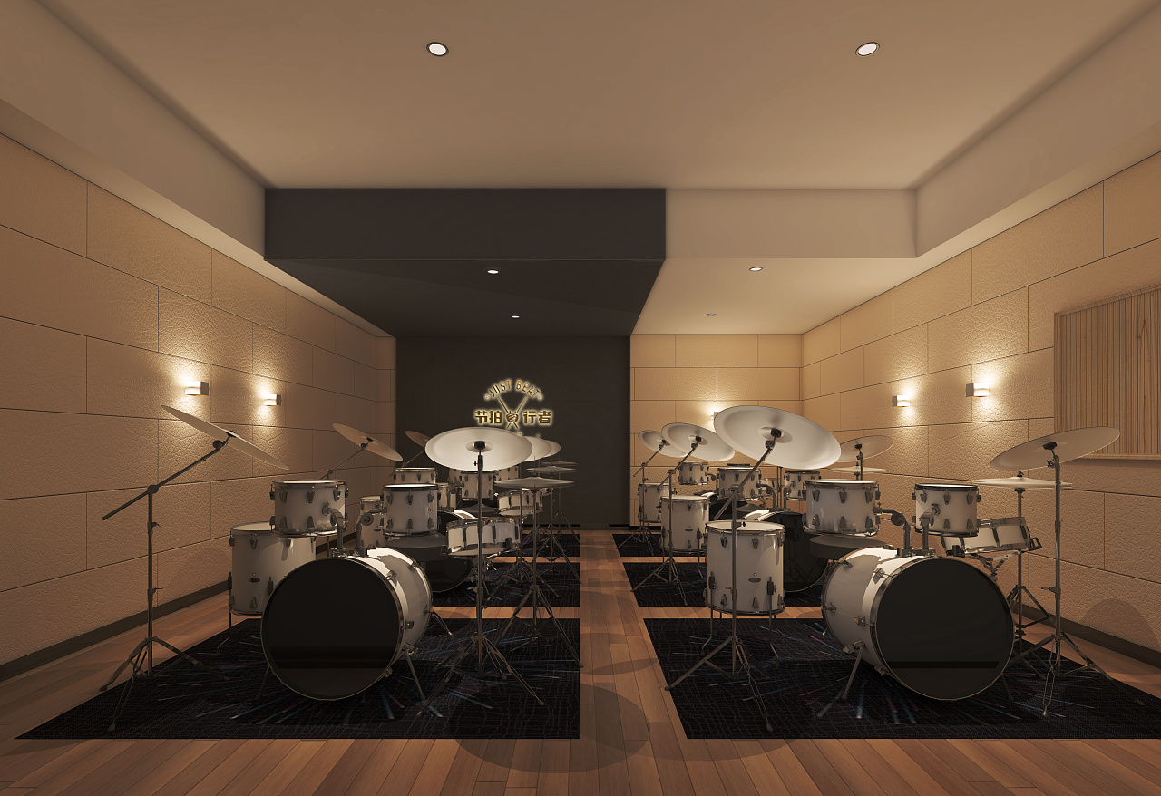 空间布局:一楼门面/四楼大厅/展示位/洽谈室/录音室/三人鼓房/多人等.