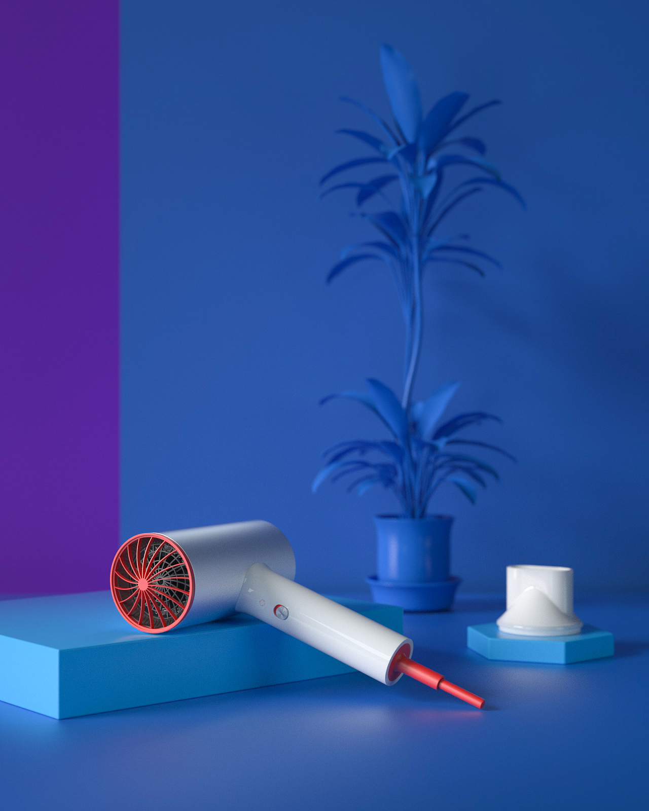 建模产品——吹风机-古田路9号-品牌创意/版权保护平台