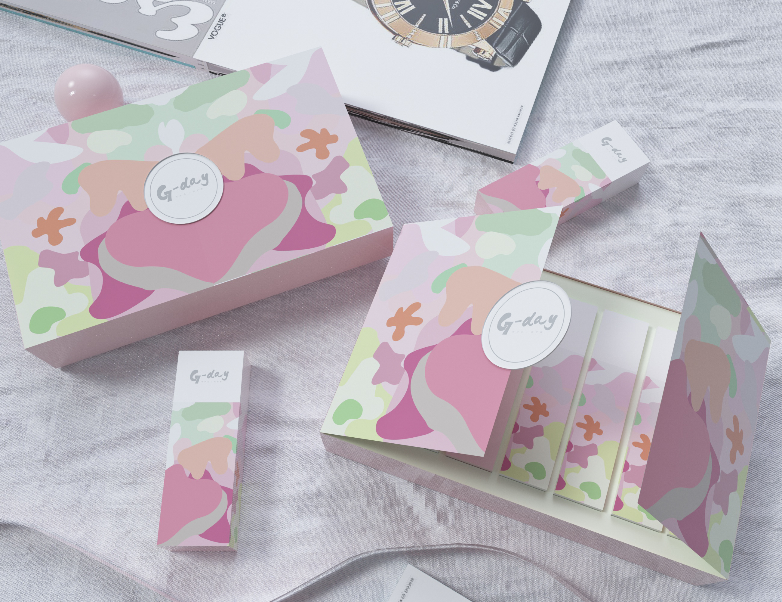 女性私密包装盒化妆品包装清新风格保健品包装盒