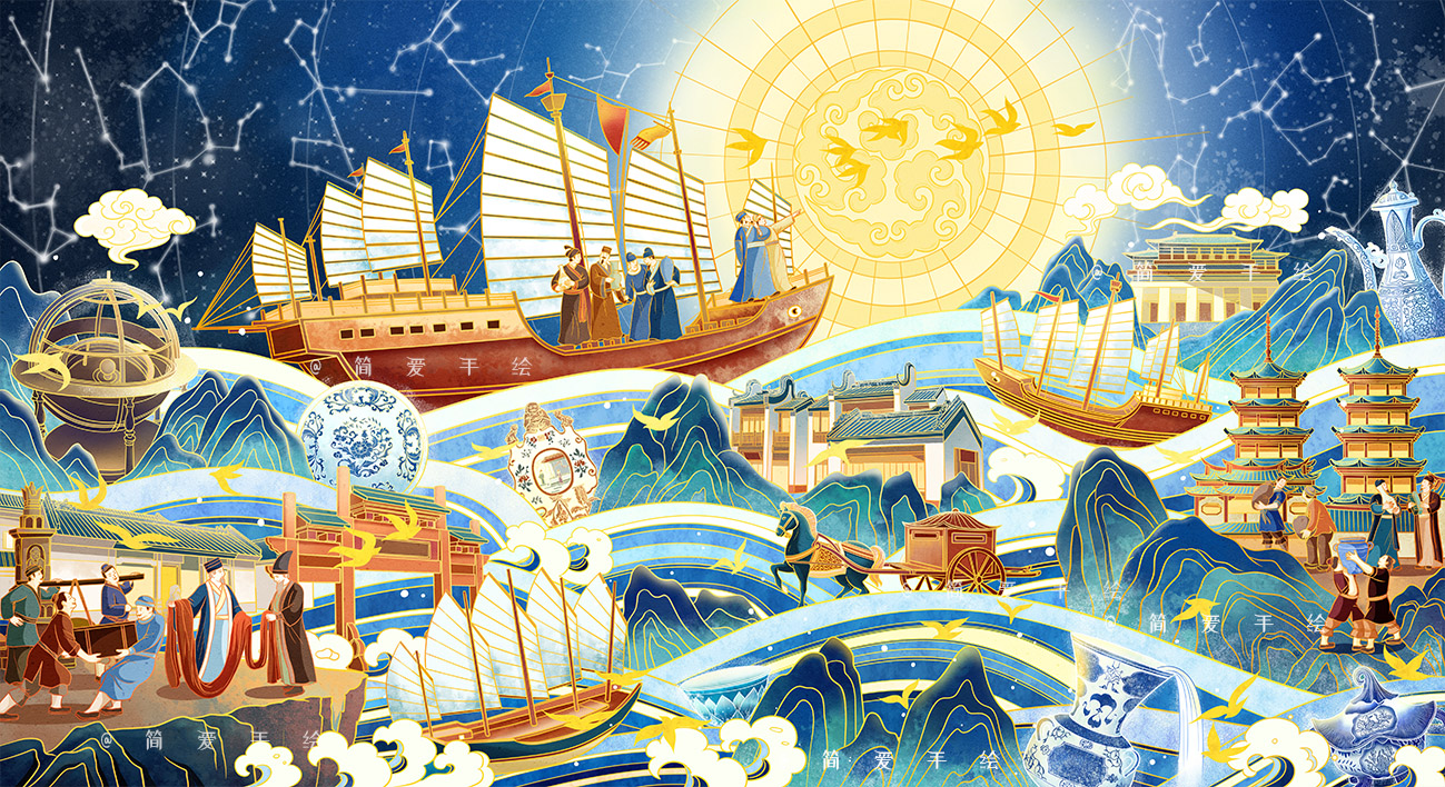 丝绸之路系列插画