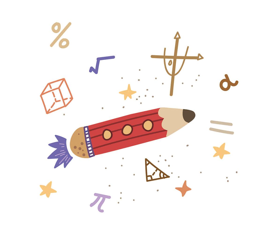 给一本儿童数学读物做的小插图,读者是小学低年级的学生,客户想要一些