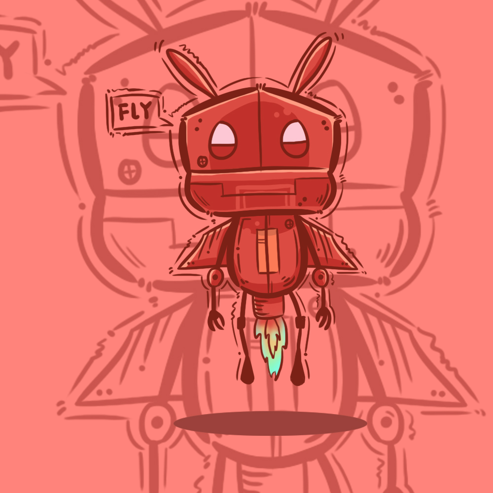 临摹卡通机器人临摹练习