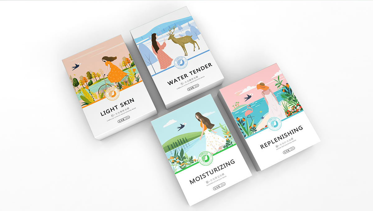 yopai岳派设计美妆护肤告白四季包装设计