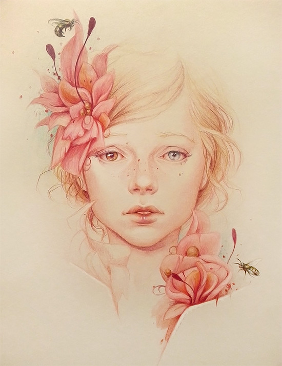 beautifulpencilportraitsbyjenniferhealy彩绘素描插画设计