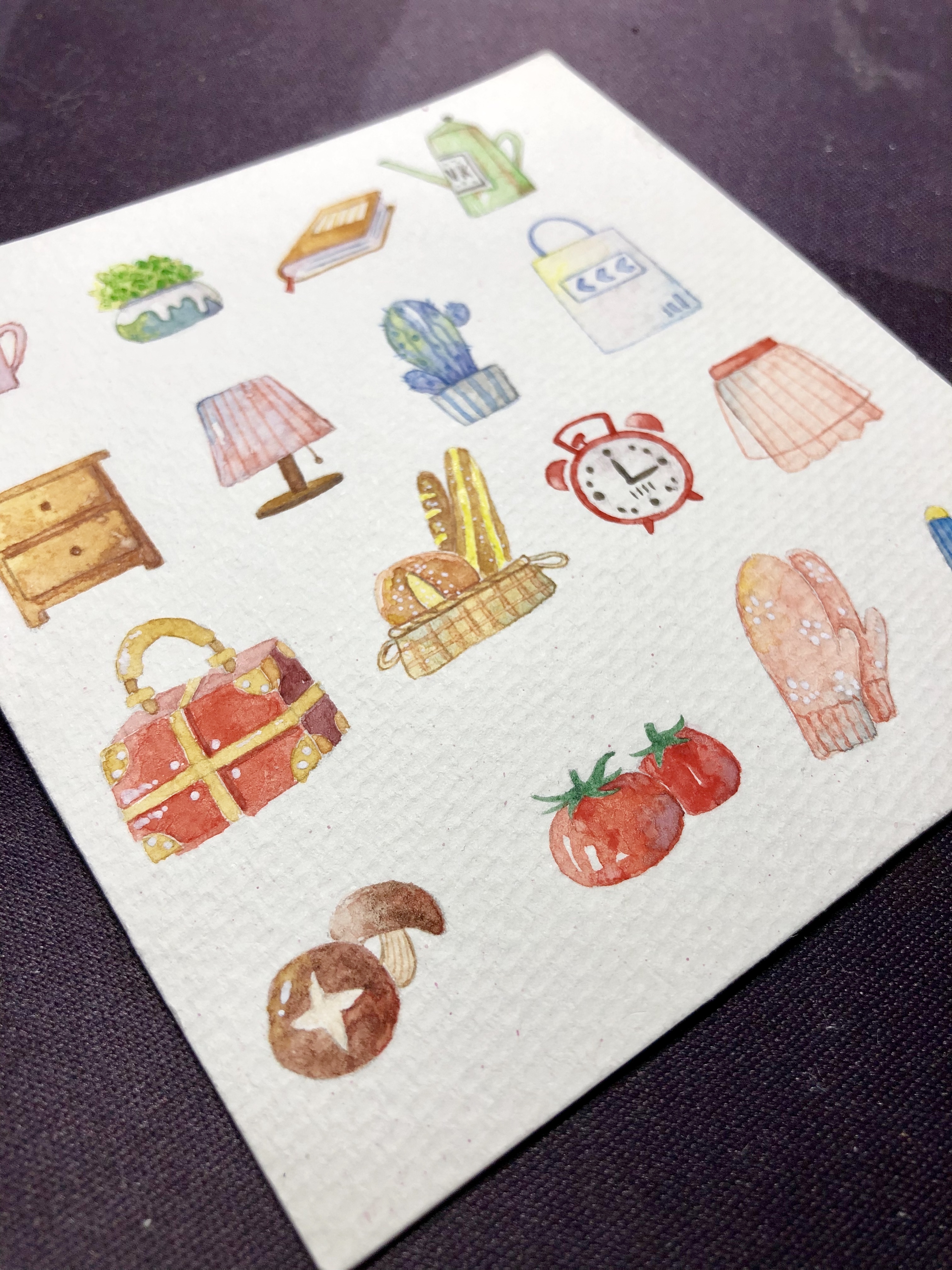 手绘水彩零碎小物件