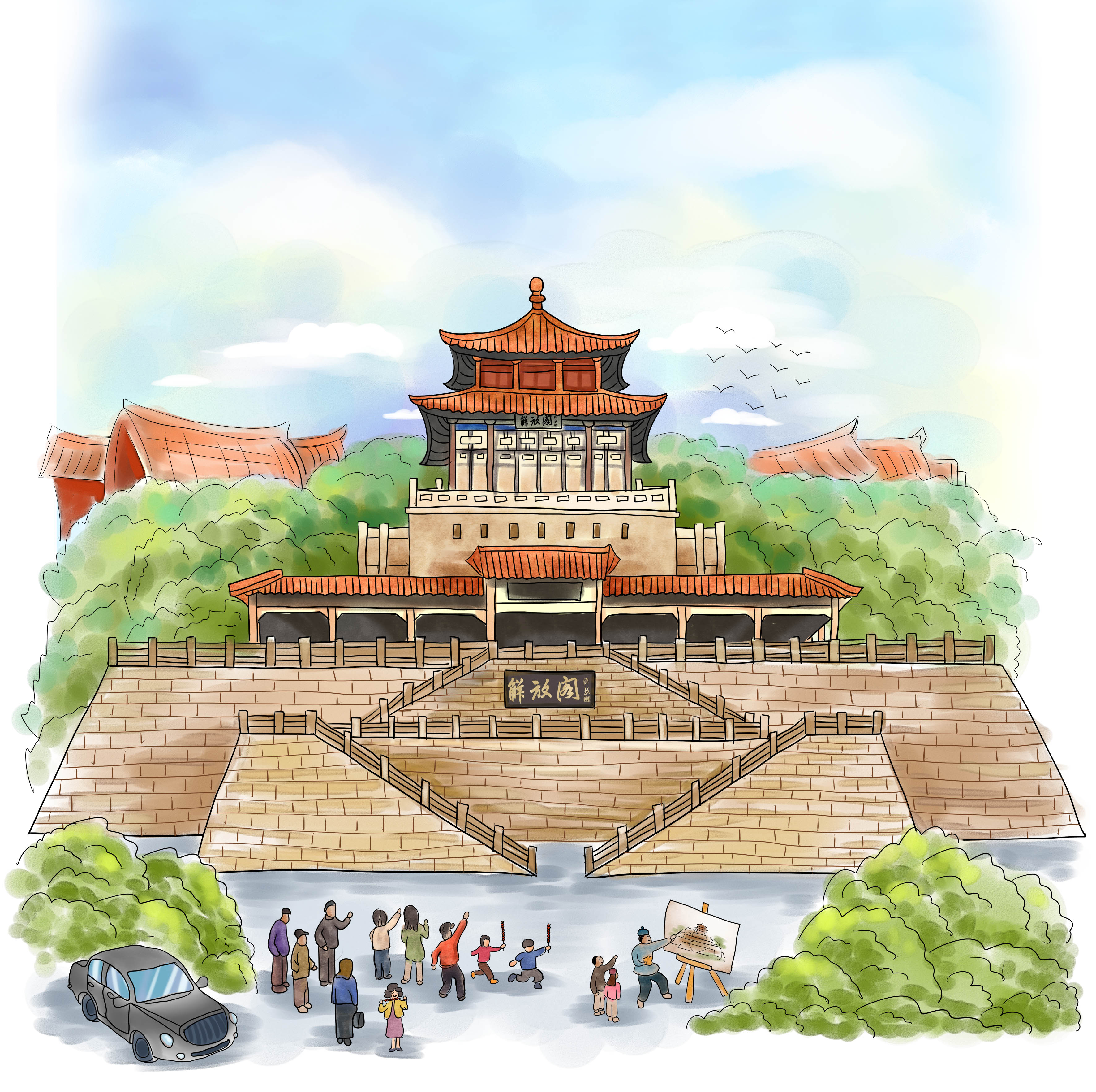 济南泉城广场一镜到底