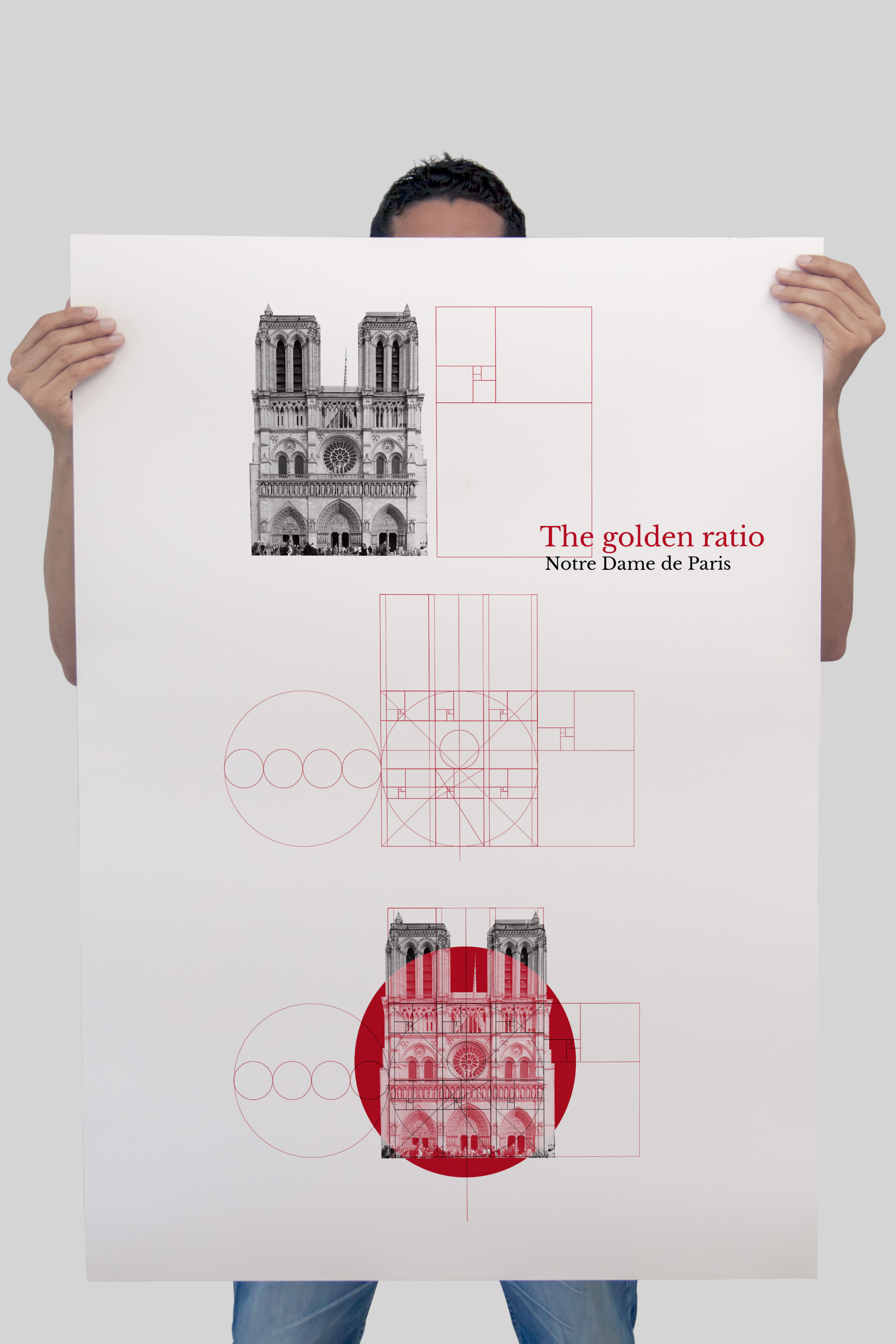 海报巴黎圣母院的黄金比例