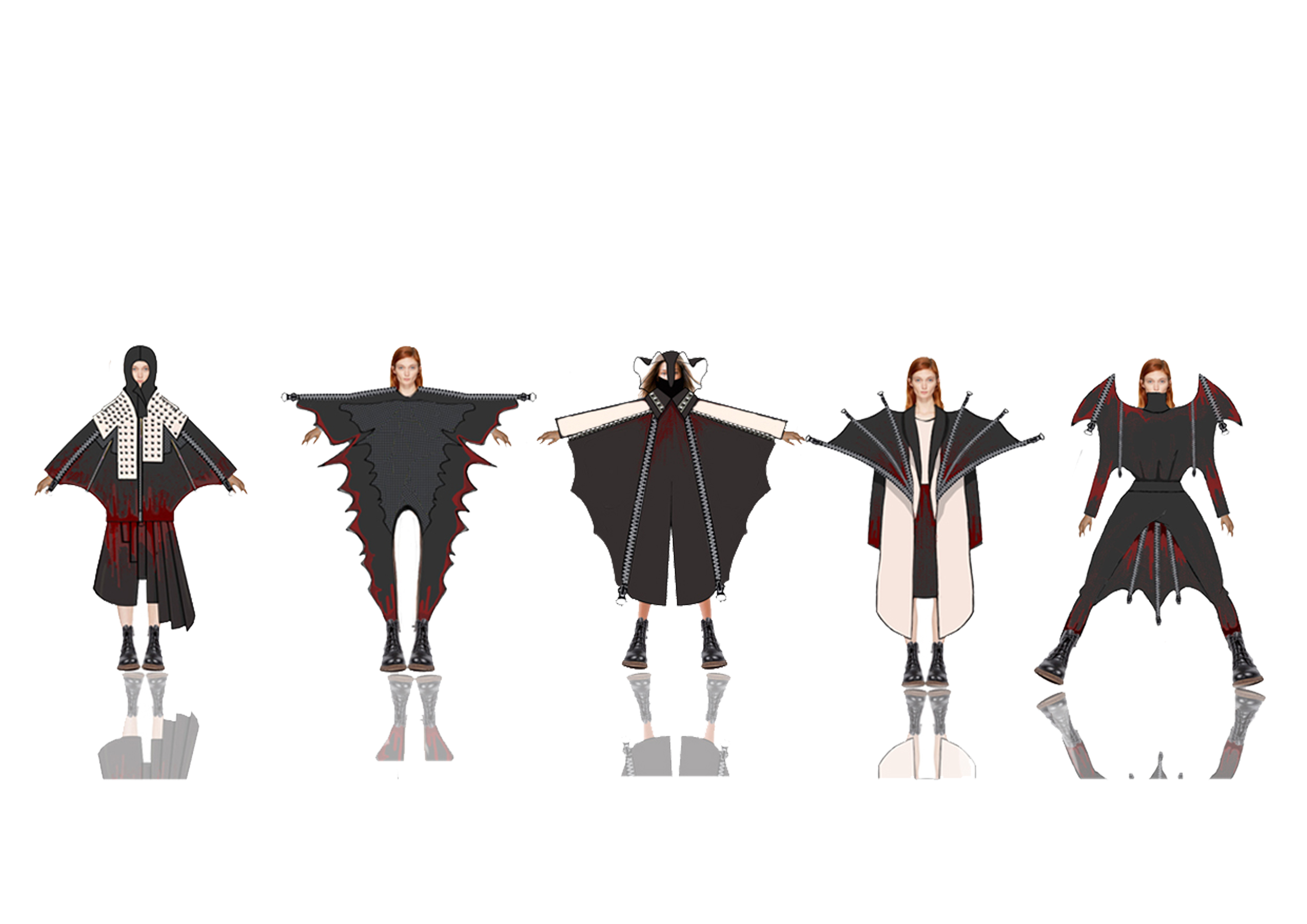 祸蝠相依仿生服装设计