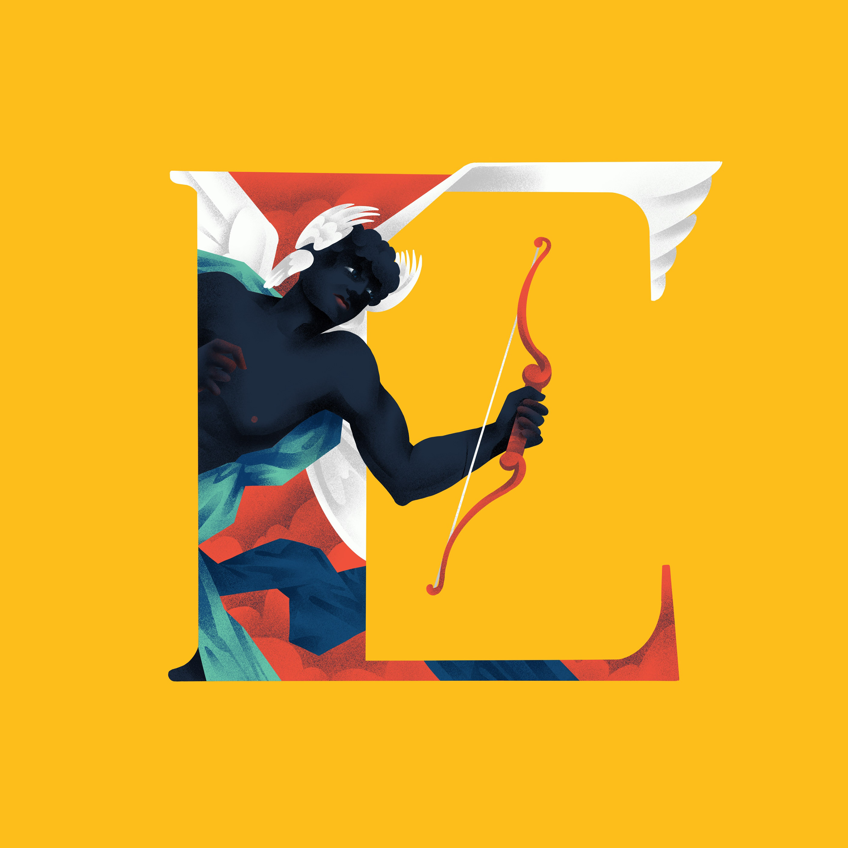 mythological26字母插画字体