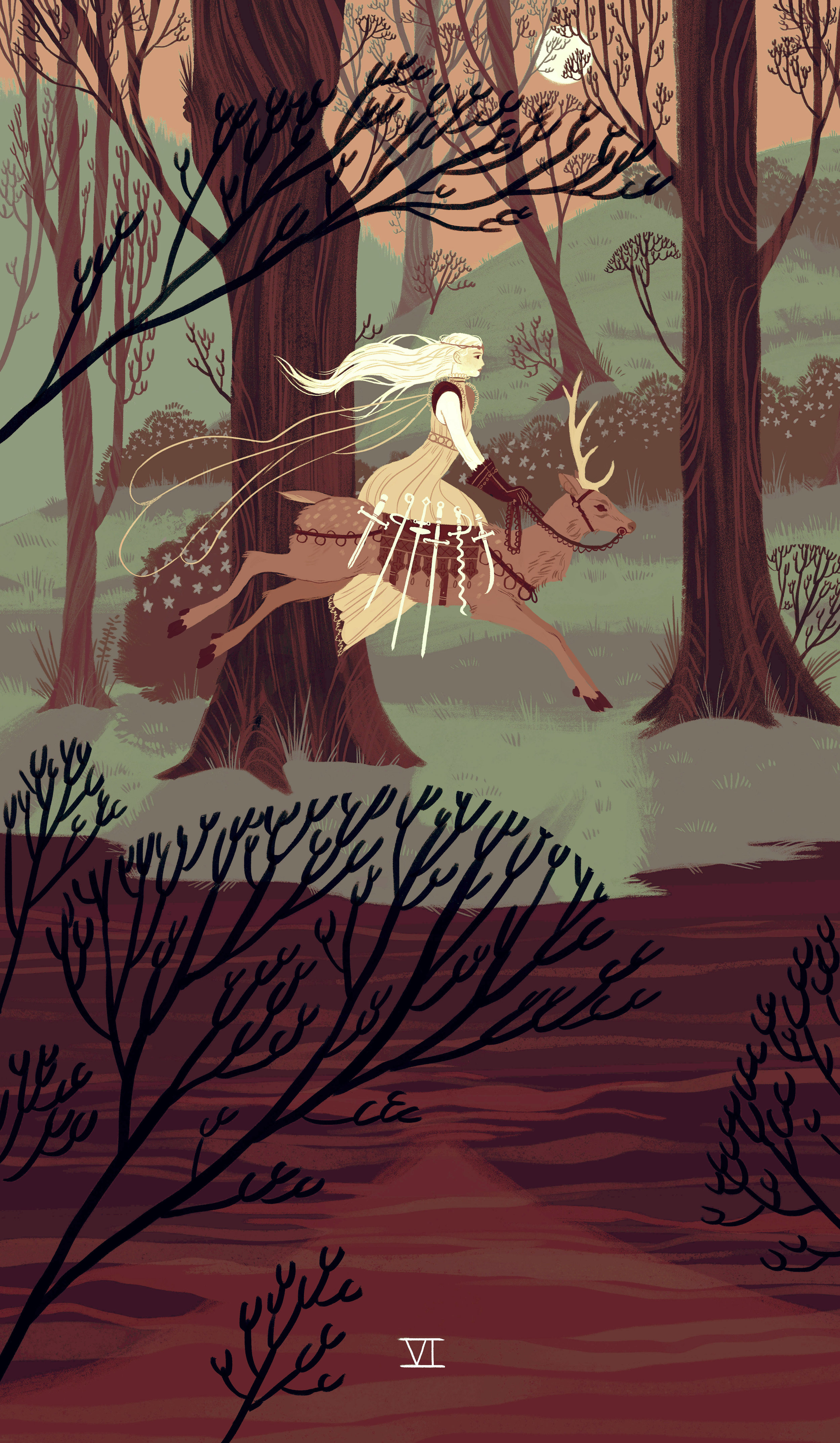 sarakipin中土世界插画骑士女巫和剑客02