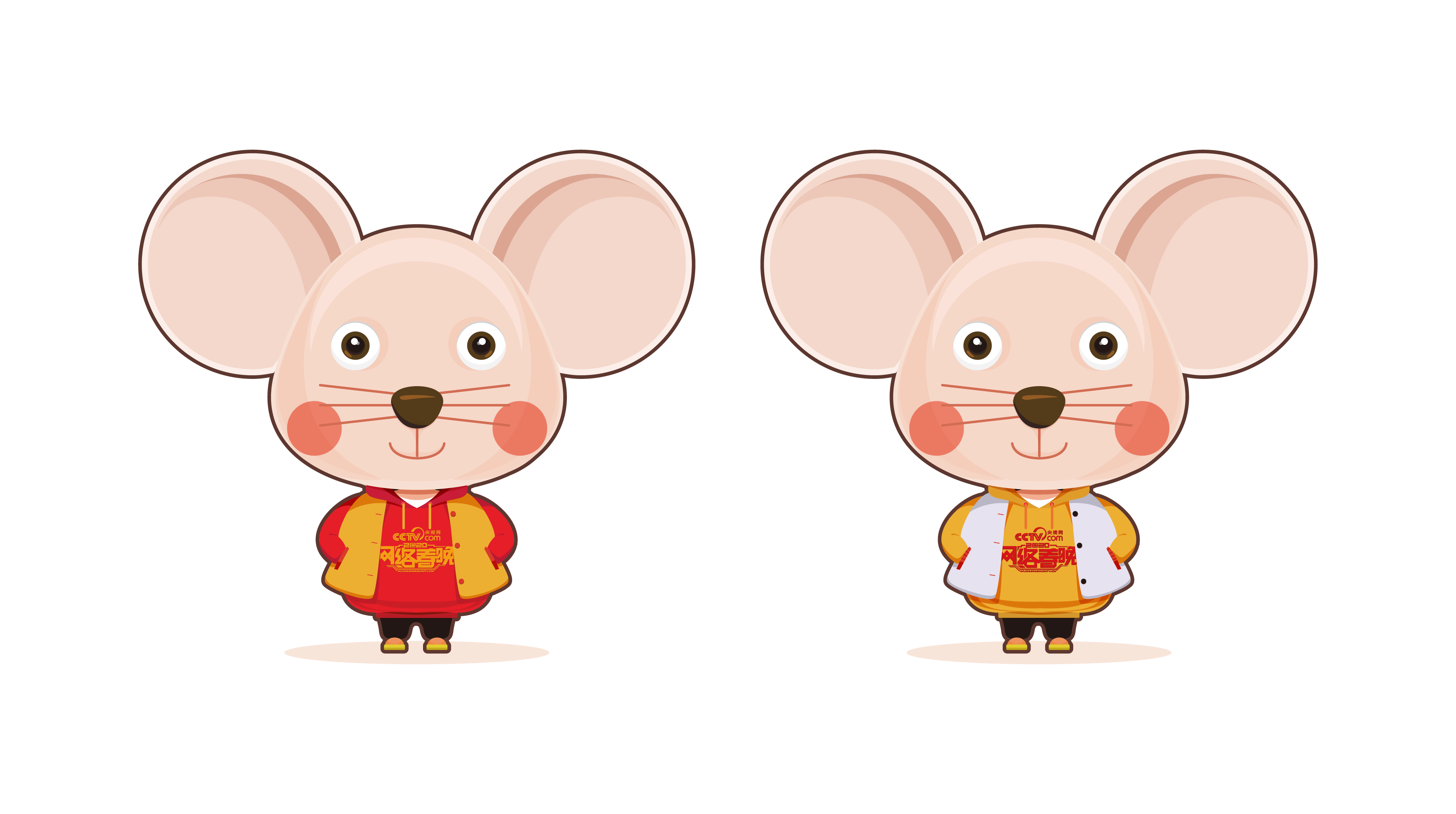 于是,设计师结合卫衣 裤子的装扮作为吉祥物的服装基调,在此基础上,又