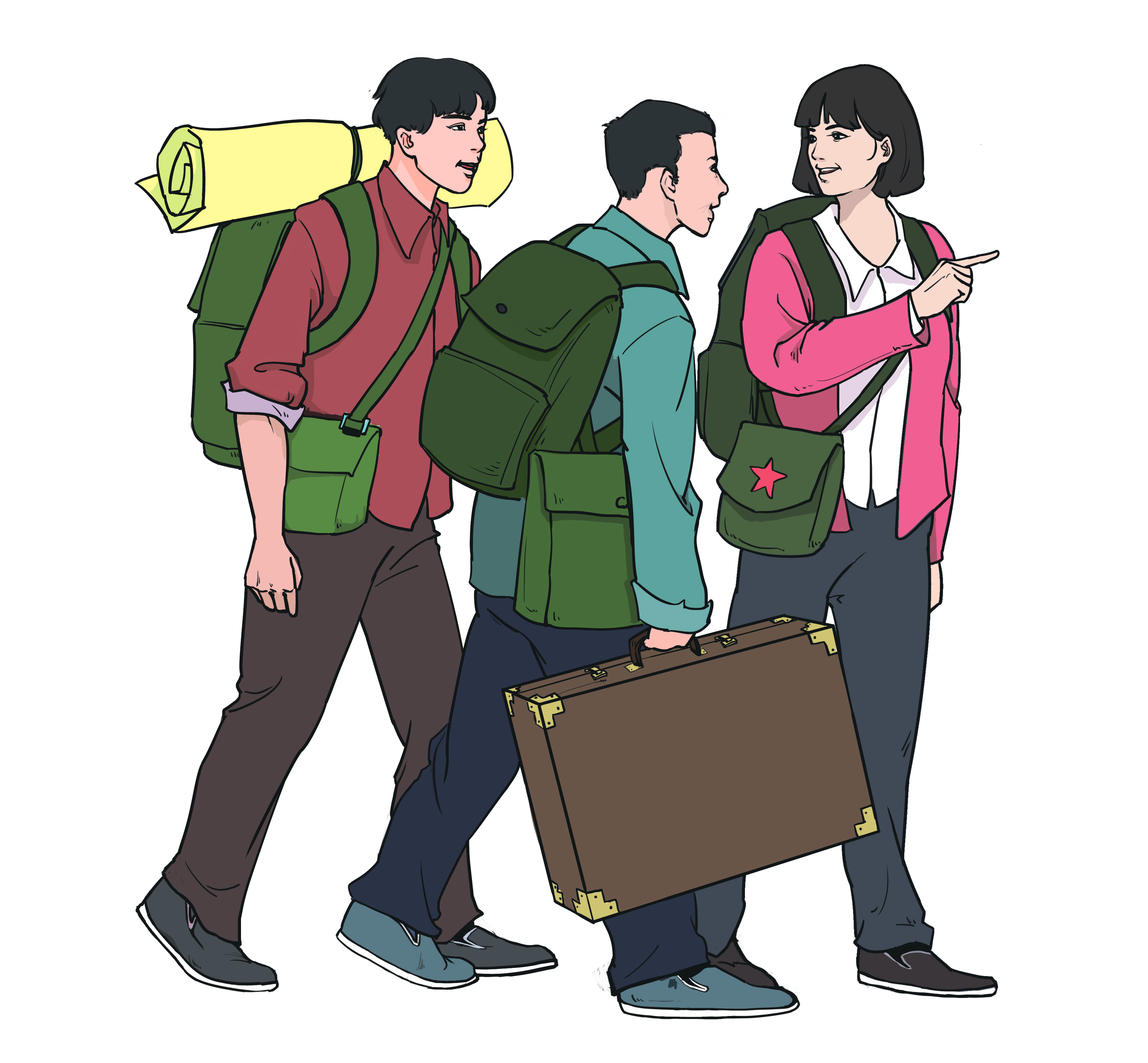 新叶昆曲插画80年代知情人物形象