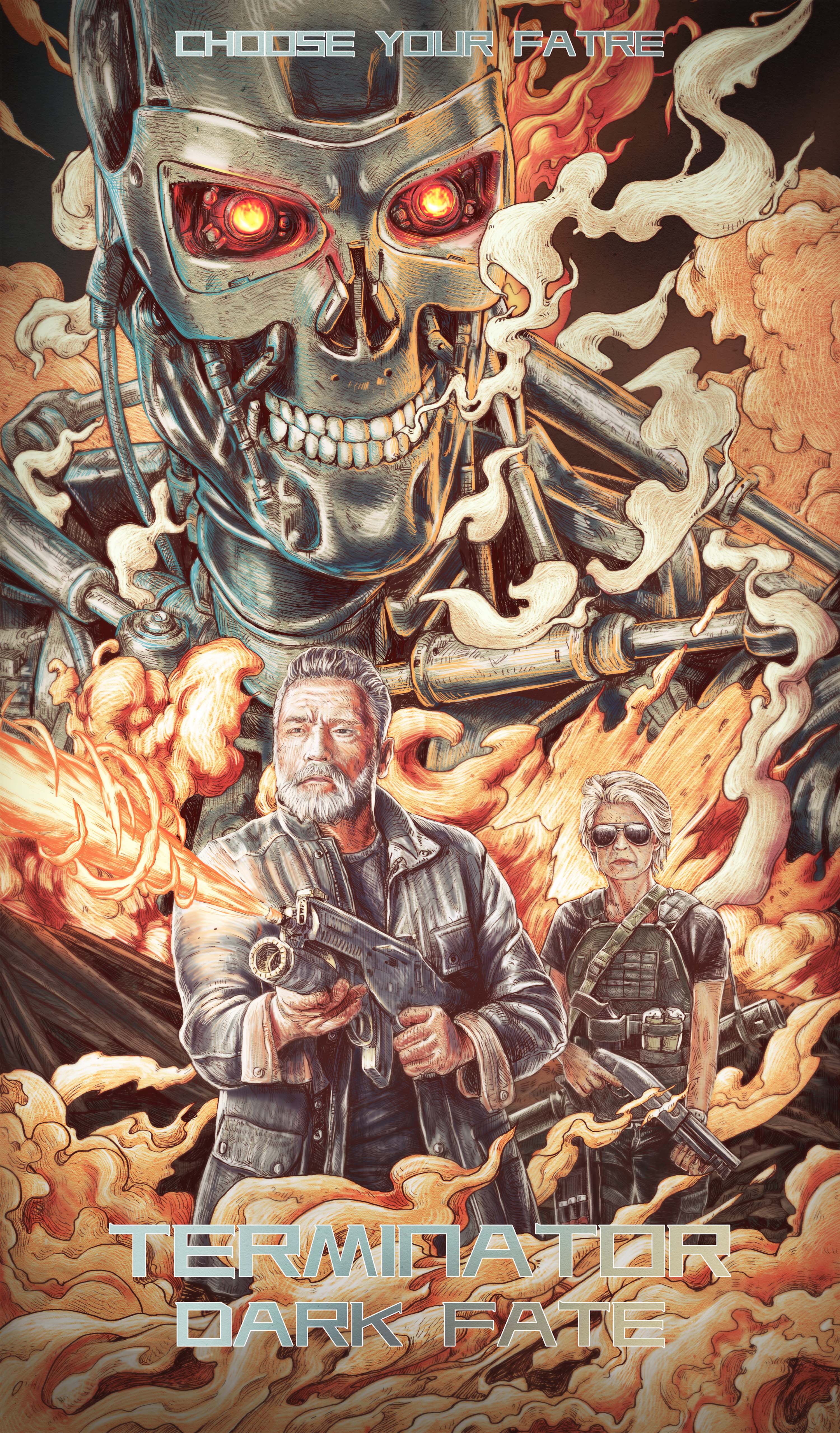 终结者黑暗命运插画海报