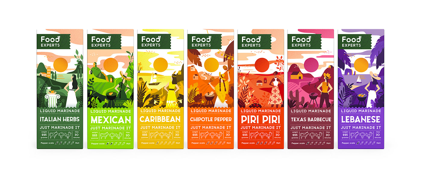 食品包装设计手绘扁平插画包装