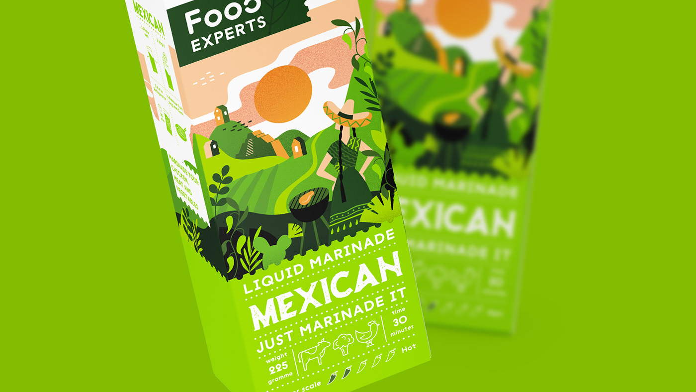 食品包装设计手绘扁平插画包装