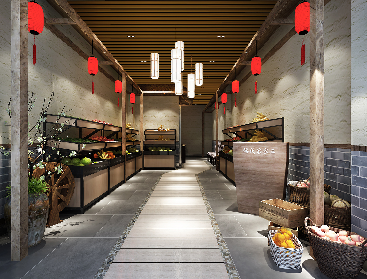 历思力作客乡古色德成客家王餐厅室内设计