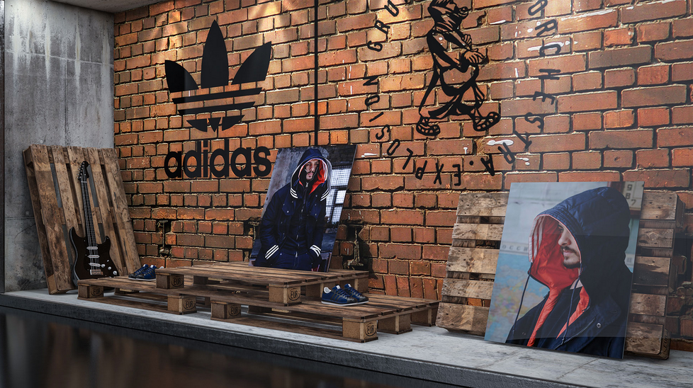 adidas橱窗的品牌店的概念