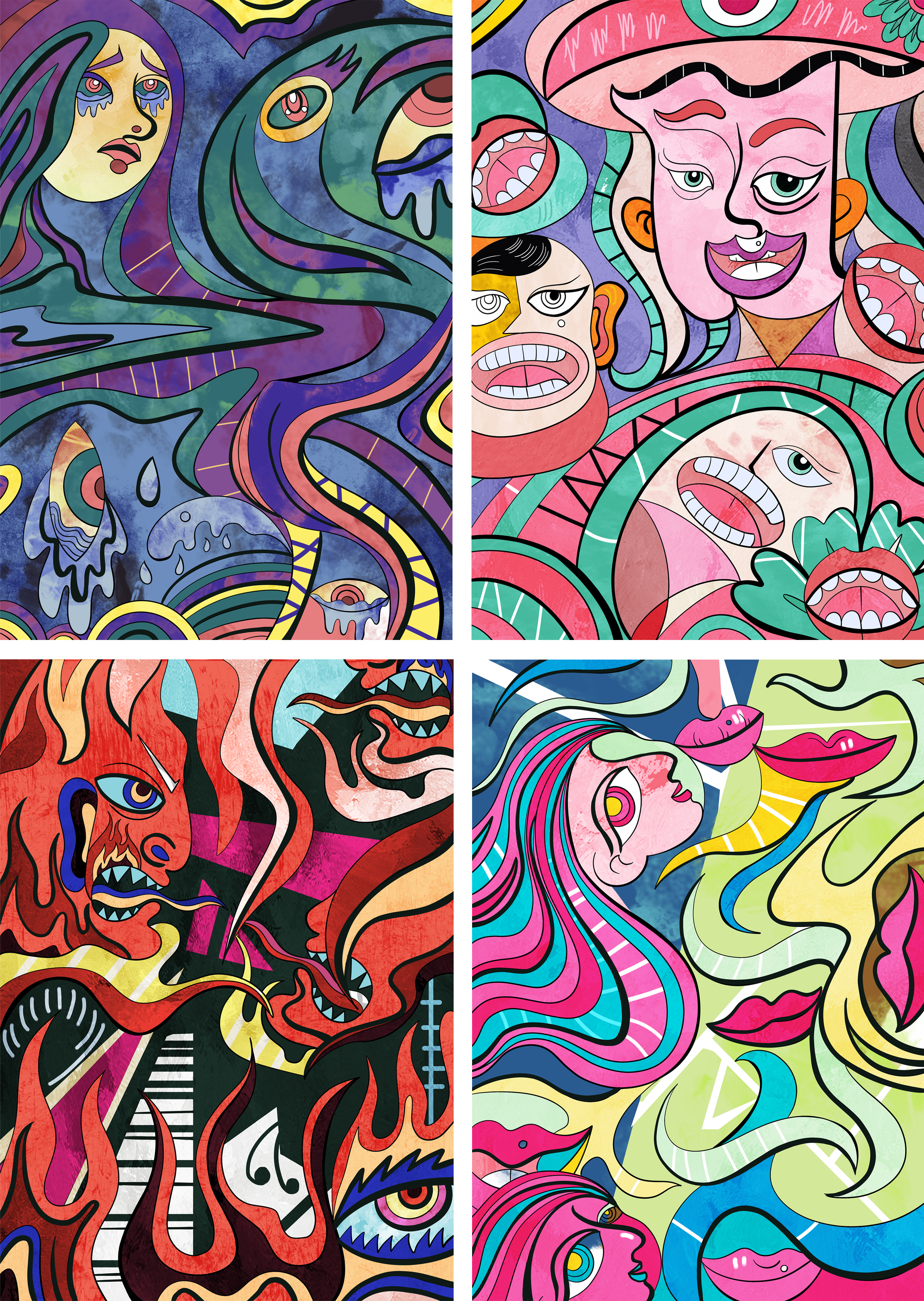 《喜怒哀乐》--情绪插画-古田路9号-品牌创意/版权保护平台