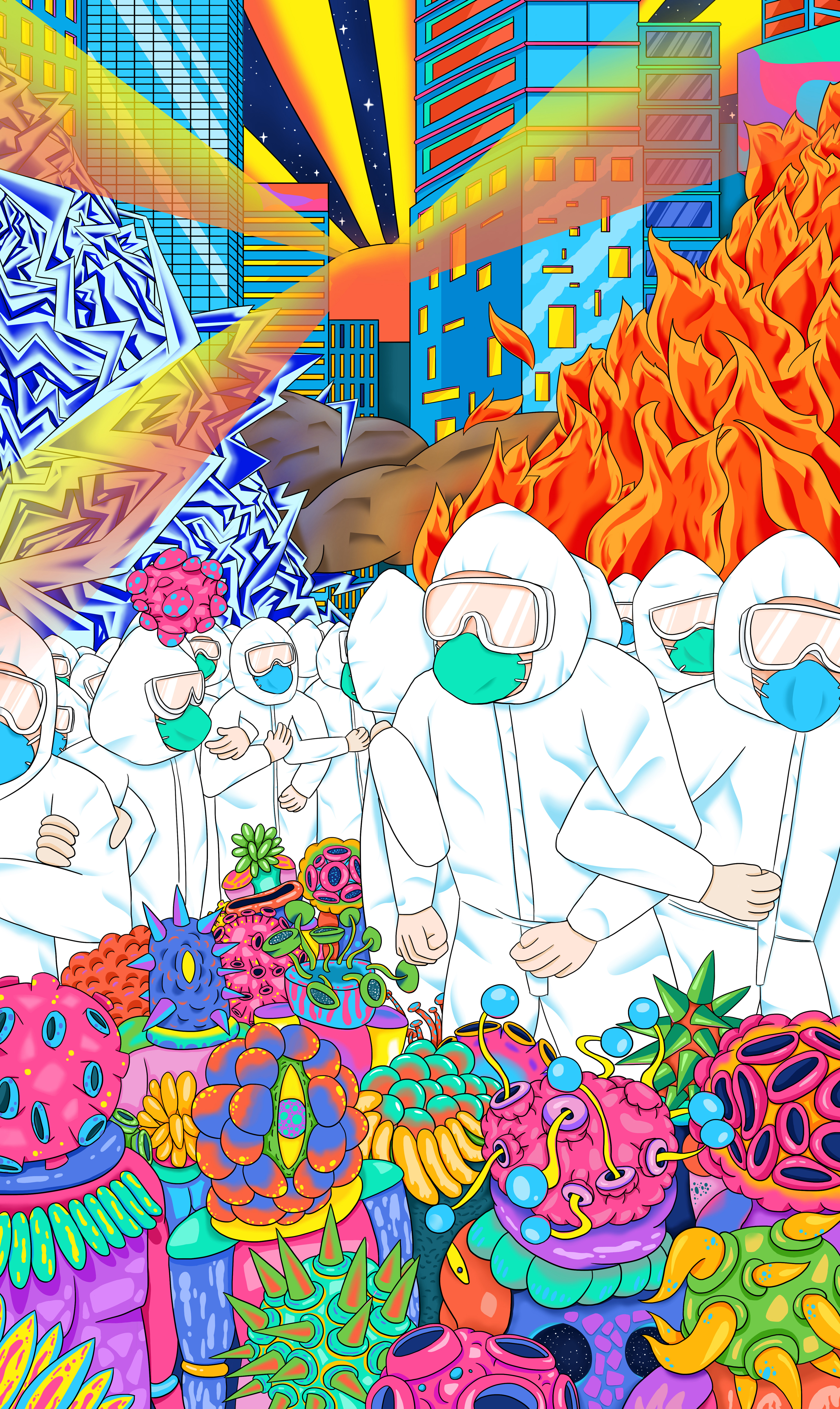 但我知道你们为了谁我不知道你们是谁,防疫插画 众志成城>评论关注