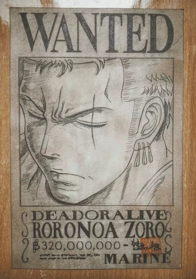 《海贼王》罗罗诺亚-索隆 悬赏令制作